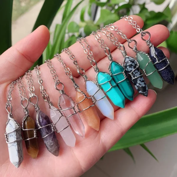 Crystal Point Pendants - Silver