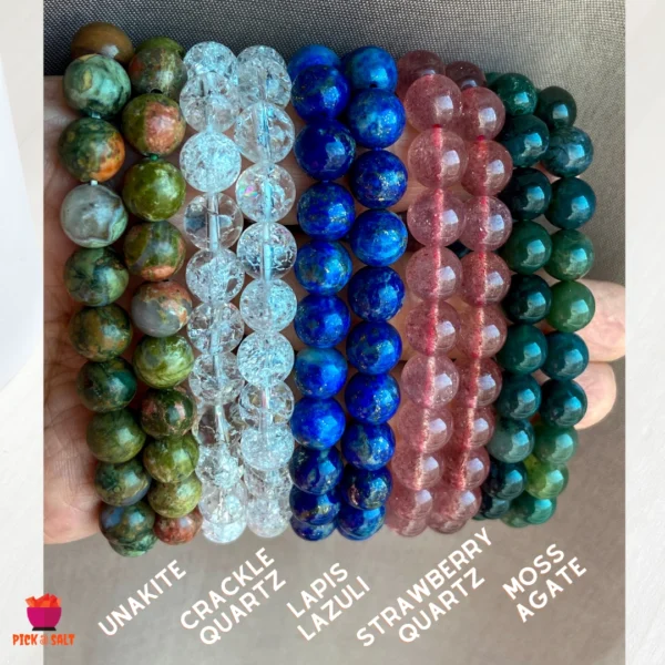 Moss Agate Beads Bracelet