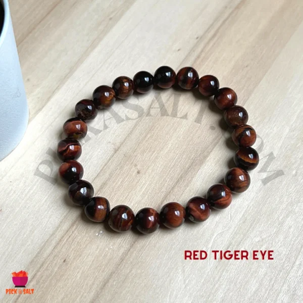 Red Tiger's Eye Beads Bracelet