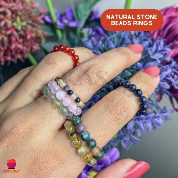 Natural Stone Small Beads Rings