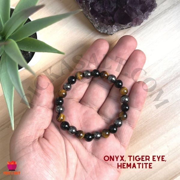 Onyx, Tiger's Eye and Hematite Bracelet