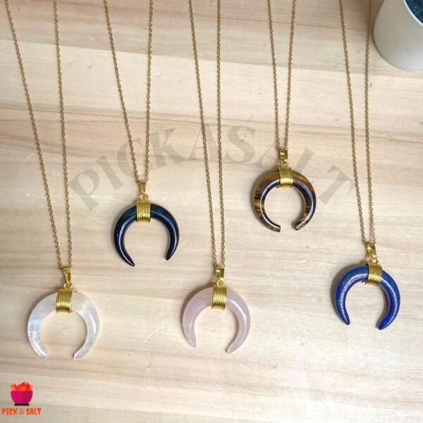Crescent Shaped Natural Stone Pendant