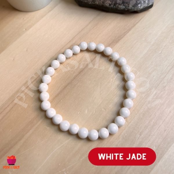 White Jade Beads Bracelet