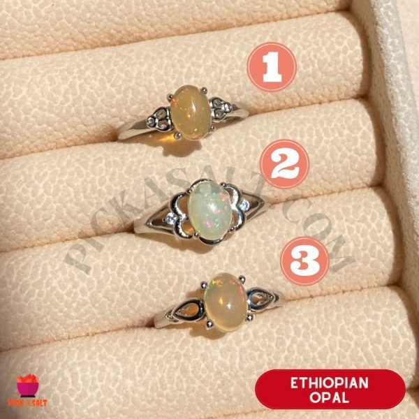 Ethiopian Opal Natural Stone Rings