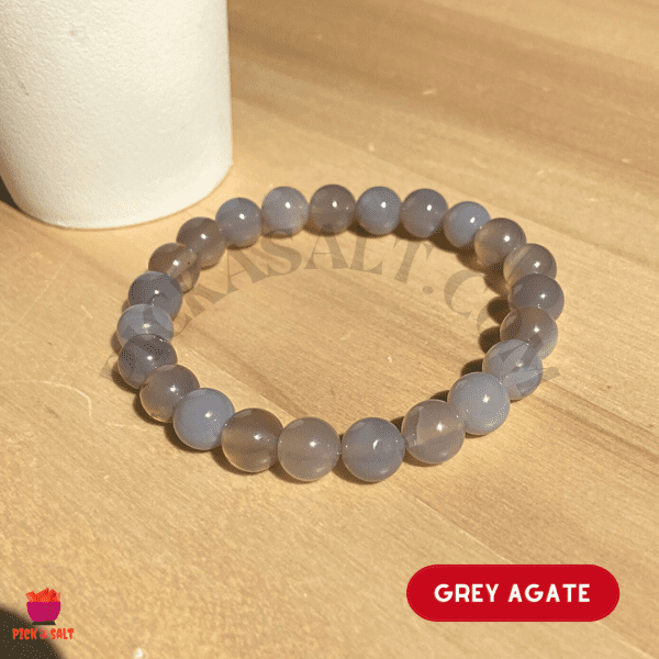 Grey Agate Beads Bracelet