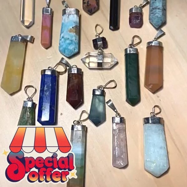High Quality Natural Stone Pendants in Pure Silver Hooks