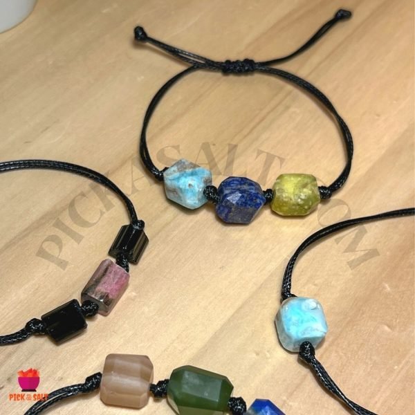 Leather Rope Natural Stone Bracelets - MAKE YOUR OWN !