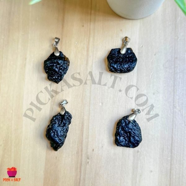 Tektite / Black Moldavite Natural Stone Necklace