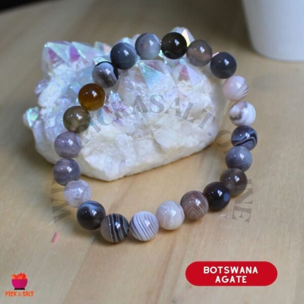 Botswana Agate Natural Stone Beads Bracelet