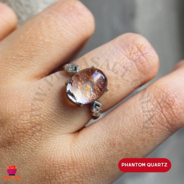 Phantom Quartz Natural Stone Rings - Adjustable Size