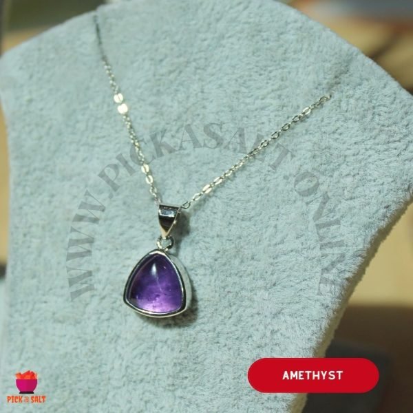 Amethyst Natural Stone Pendant - Silver 925