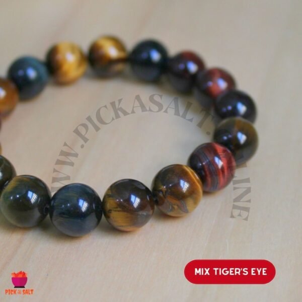 Mix Color Tiger's Eye Natural Stone Eye Beads Bracelet