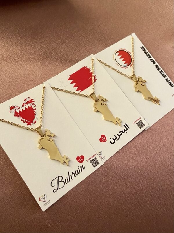 Bahrain Map Pendant - Gold Plated