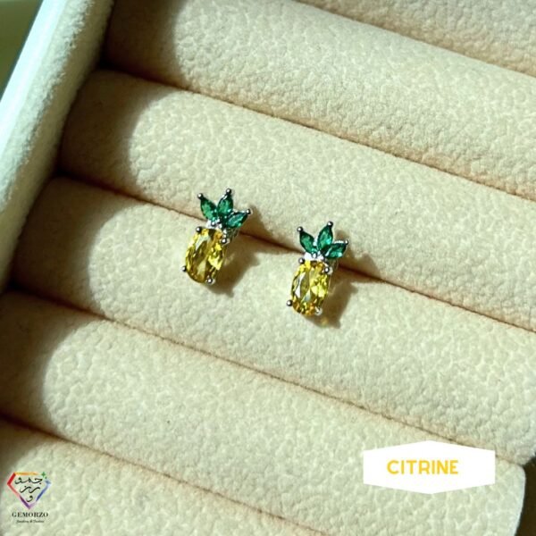 Citrine Natural Stone Pineapple Shaped Earrings