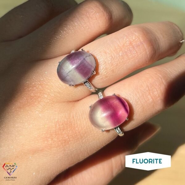 Rainbow Fluorite Natural Stone Ring