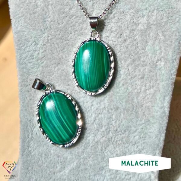 Malachite Natural Stone Oval Shaped Pendant