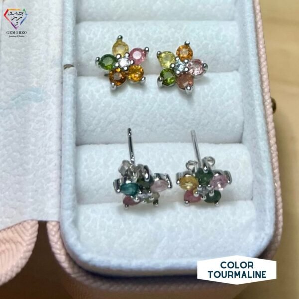 Color Tourmaline Natural Stone Earrings