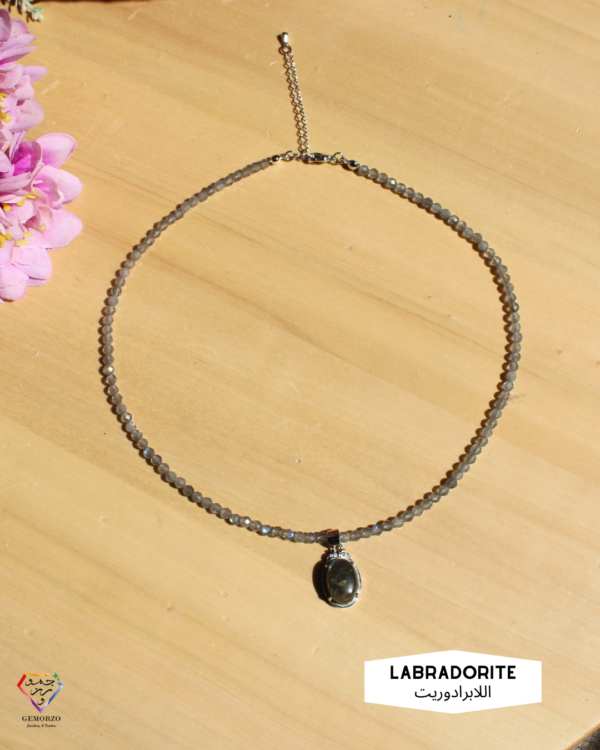 Natural Stone Flashy Labradorite Choker without Labradorite Pendant