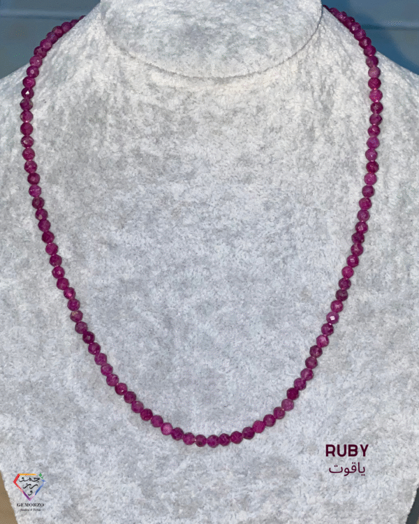 Natural Ruby 3mm Beads Natural Stone Choker Necklace