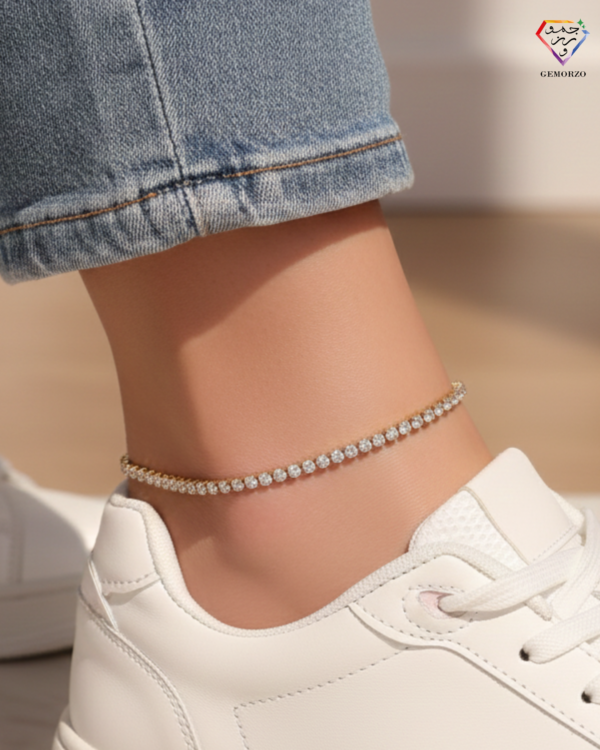 Stainless Steel Tennis Bracelet or Anklet - Zircons