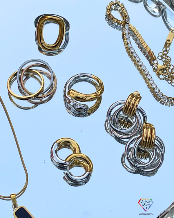 Dual-Tone Stainless Steel Earrings